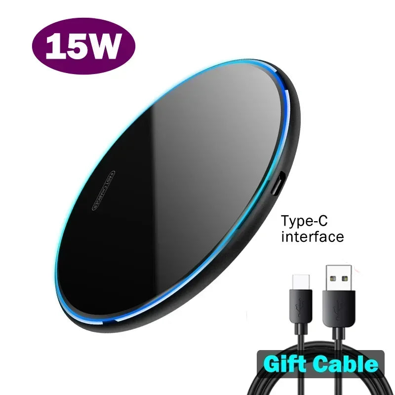 15W Fast Wireless Charger for Xiaomi 15 14 13 12 12S Pro Ultra/Xiaomi 14T Pro Wireless Charging Pad with Type-C Cable