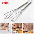 2pcs Mini Stainless Steel Balloon Wire Whisk Manual Egg Beater Mixer Kitchen Baking Utensil Milk Cream Butter Whisk