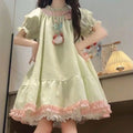 French Elegant Bow Patchwork Loose Dress 2000s Summer Japanese Sweet Kawaii Dress Y2k Harajuku Vintage One Piece Dress Korean