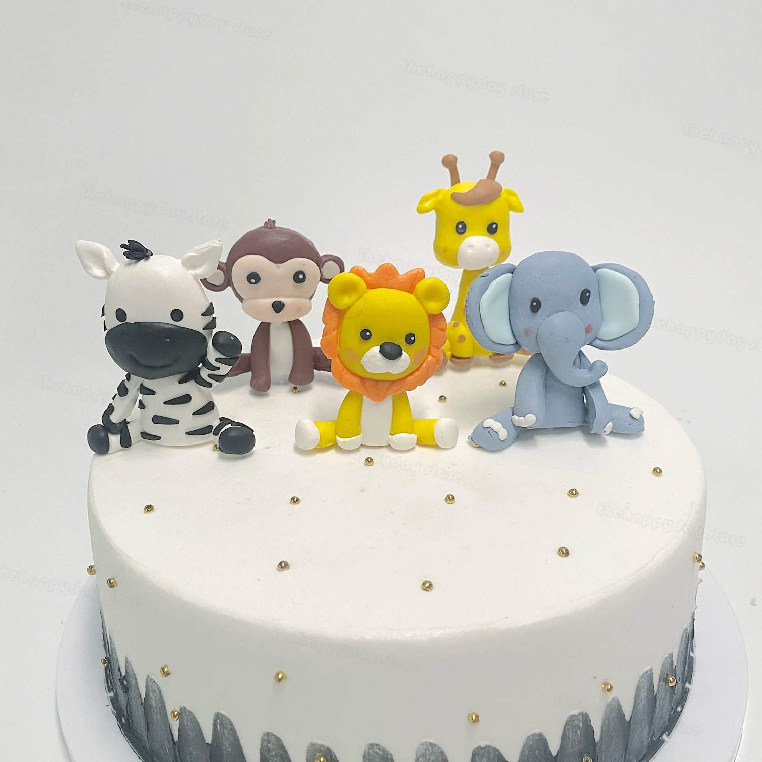 Animals Cake Topper Jungle Safari Birthday Cake Decorations Lion Monkey Elephant Zebra Giraffe Cake Toppers Wild Birthday Decor