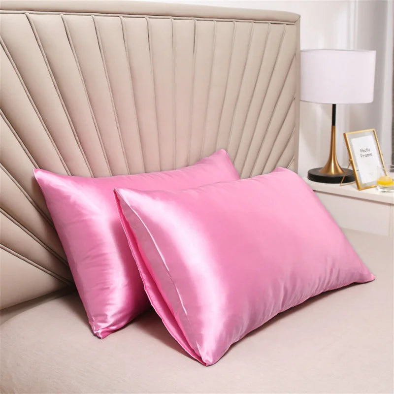 2PCS Pillowcase 100% Silk Pillow Cover Silky Satin Hair Beauty Pillow case Comfortable Pillow Case Home Decor wholesale 51*76CM