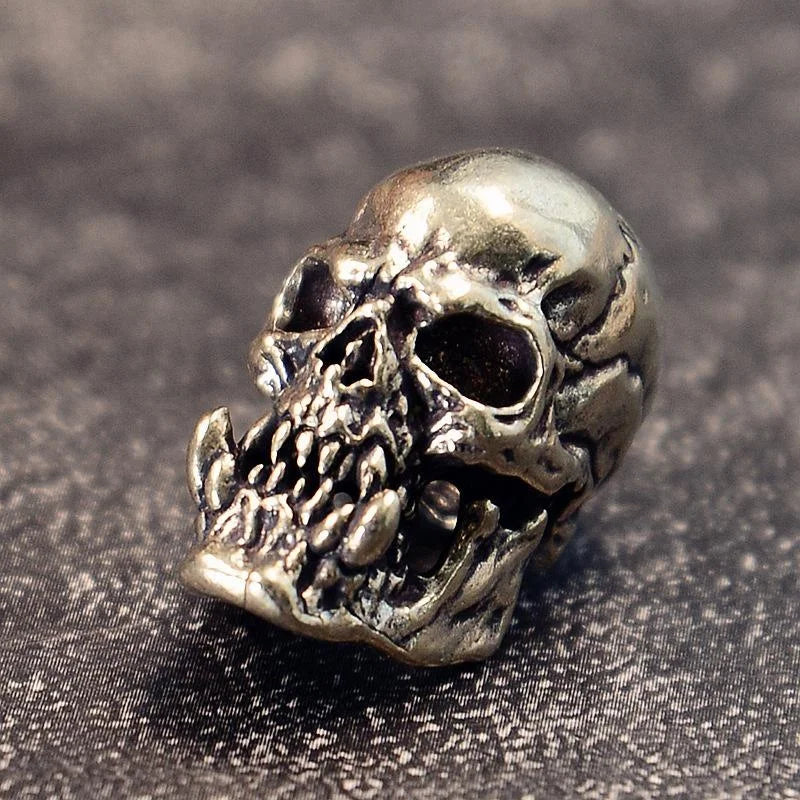 2Pcs Skull Head Brass Knife Bead Punk EDC Outdoor DIY Paracord Woven Lanyard Pendant Retro Accessories108