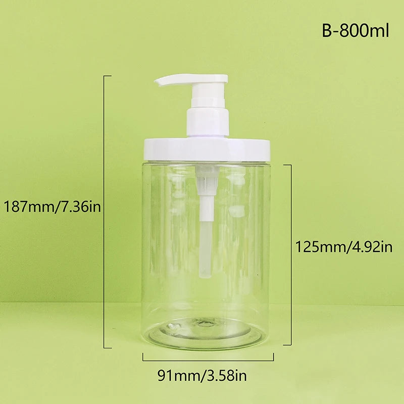 PET Lotion Pump Bottle Large Capacity Empty Shampoo Sub-bottling Plastic Pump Head Shower Cosmetic Container Travel Accessories