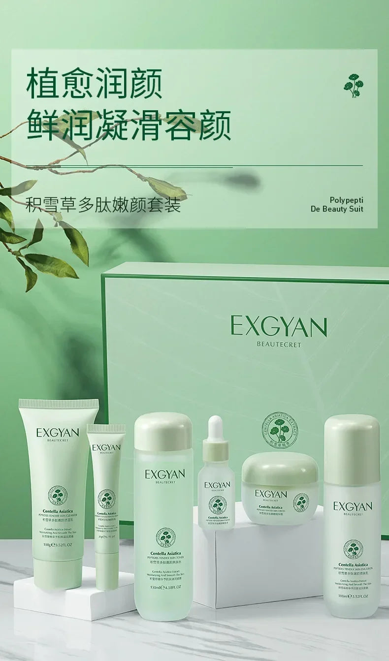 eCentella Asiatica Polypeptide Skin Care Set Aloe Moisturizing Oil-controlling Face Serum Cream Lotion Set Ascorbic Acid Essence