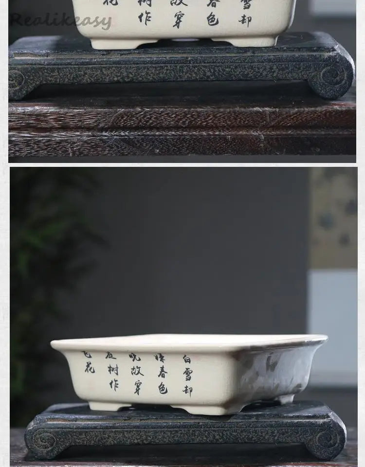 6Size Purple Sand Flower Pot Ceramic Bonsai Pot Handmade Succulent Flower Pot Chinese Landscape Flower Pot Home Decor LE302