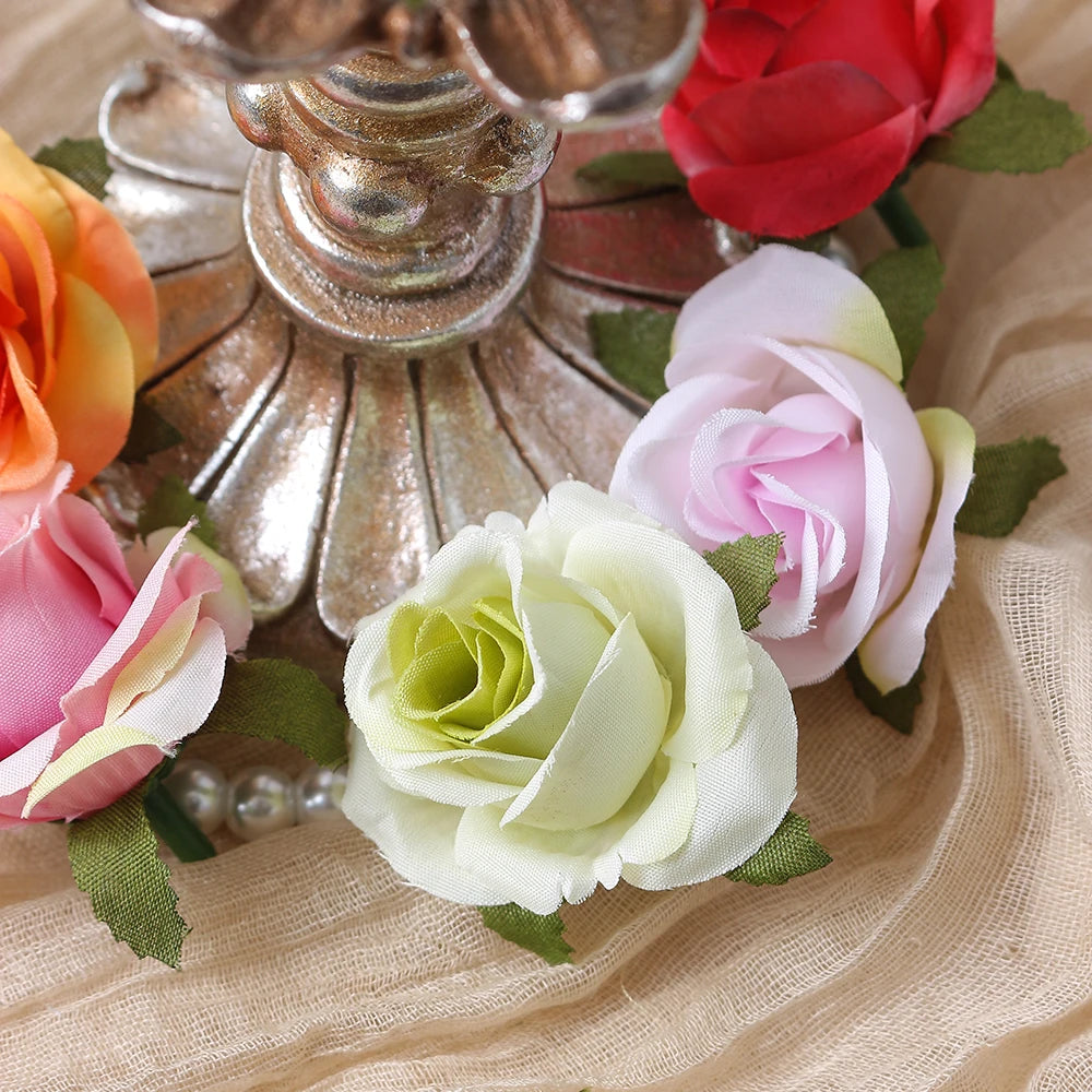 10/20PCS Artificial Flowers DIY Candy Box Cake Home Decor Christmas Decorative Wreaths Wedding Party Garden Roses Arch Silk Fake