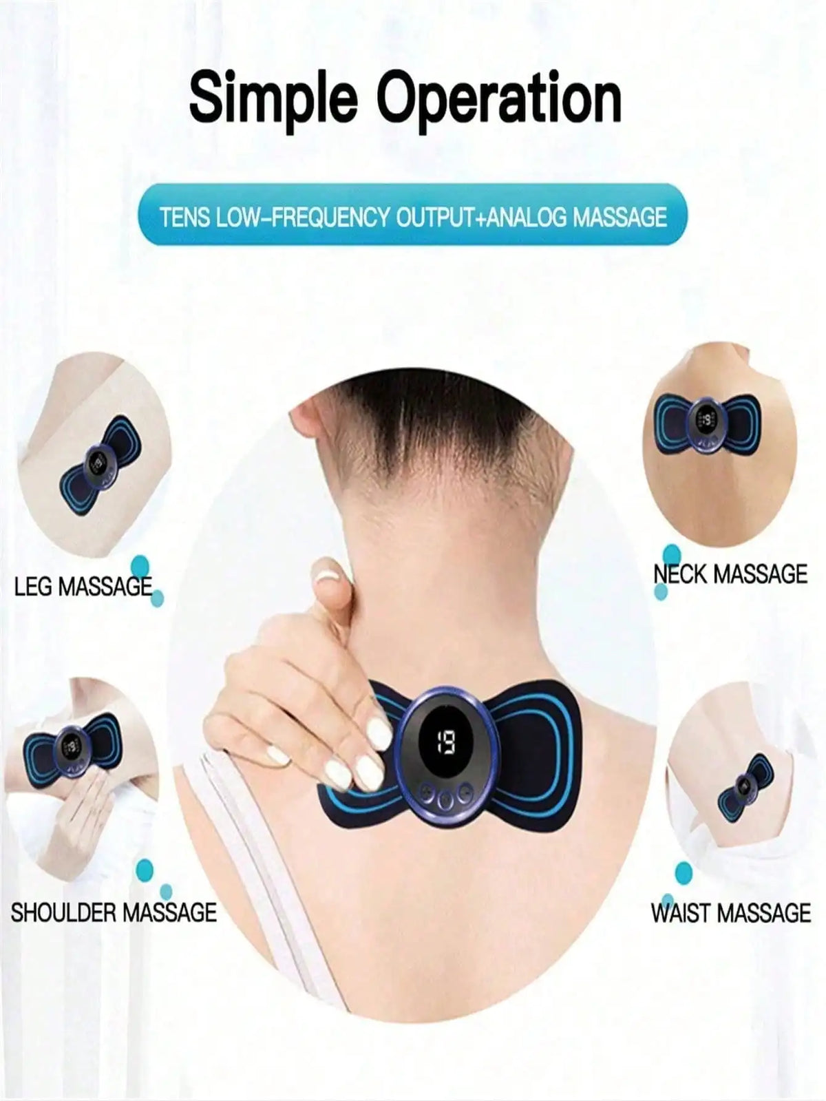 LCD Display EMS Neck Massage Electric Massager Cervical Neck