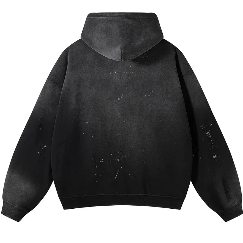 Autumn Winter Men's Pullover Hoodie Y2K Printed Retro Jacket