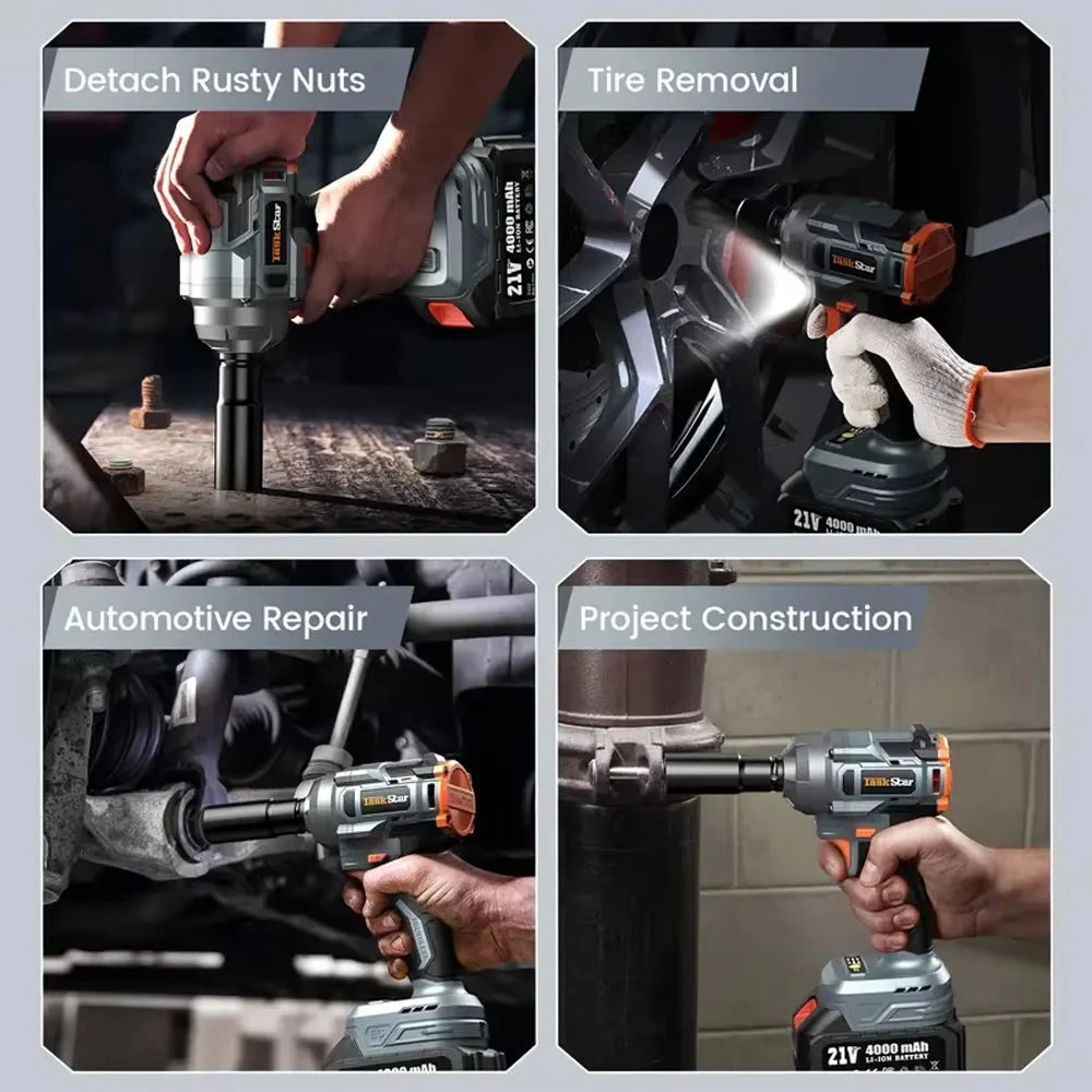 Taskstar 1200N.M Brushless Electric Impact Wrench Cordless Car Repair