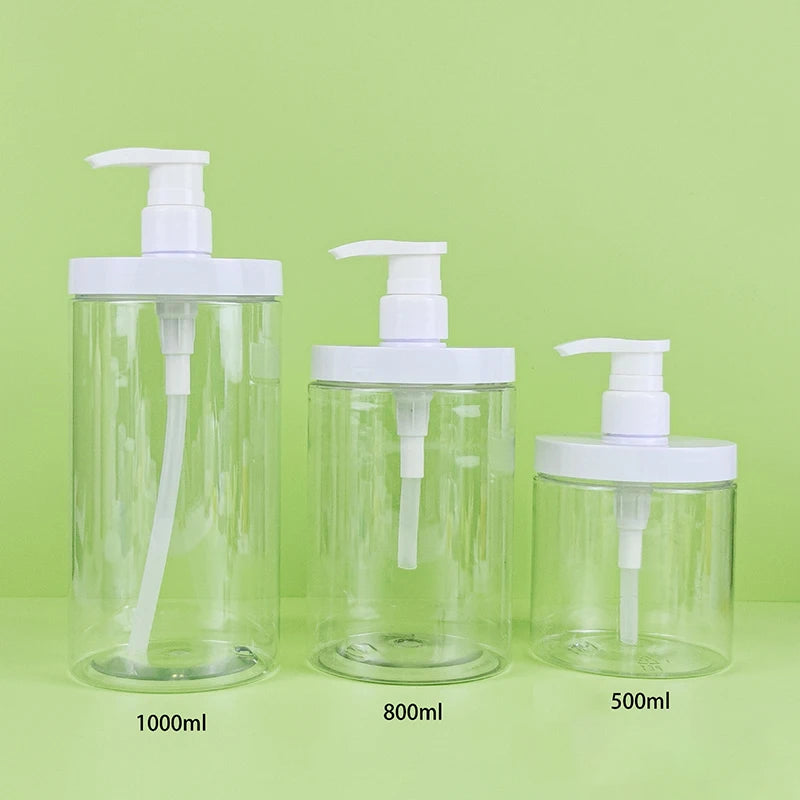 PET Lotion Pump Bottle Large Capacity Empty Shampoo Sub-bottling Plastic Pump Head Shower Cosmetic Container Travel Accessories