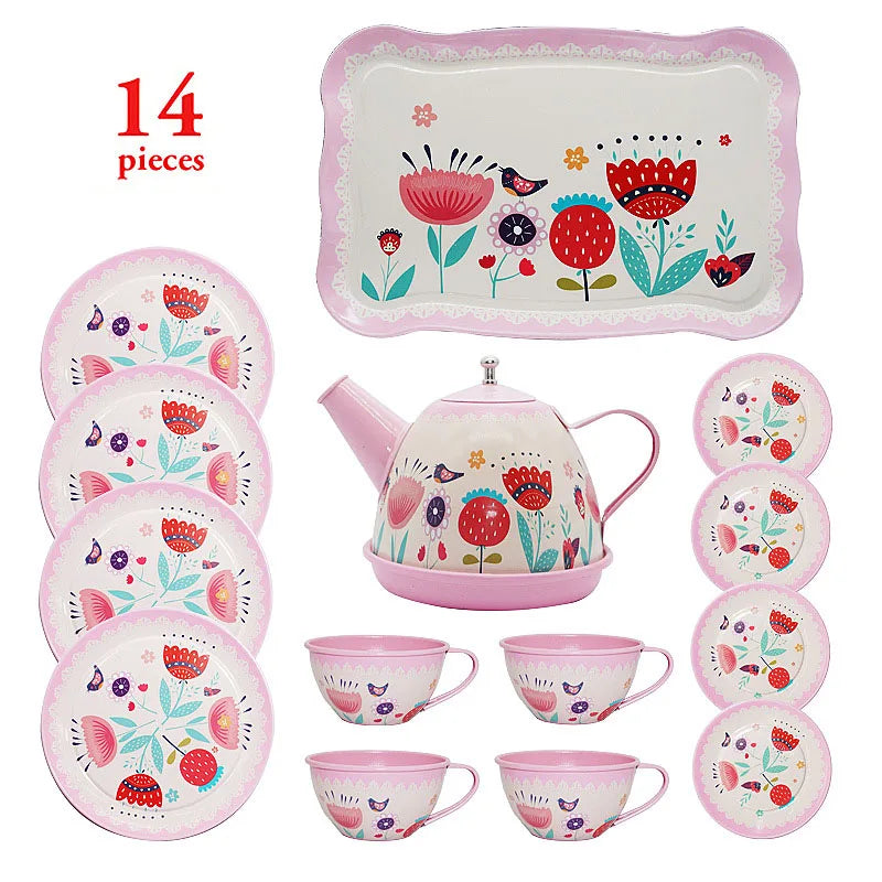 Simulation Tea Set Teapot Kitchen Afternoon Tea Pretend Play Toy Children's Play House Tableware Educational Toys For Girls Kids