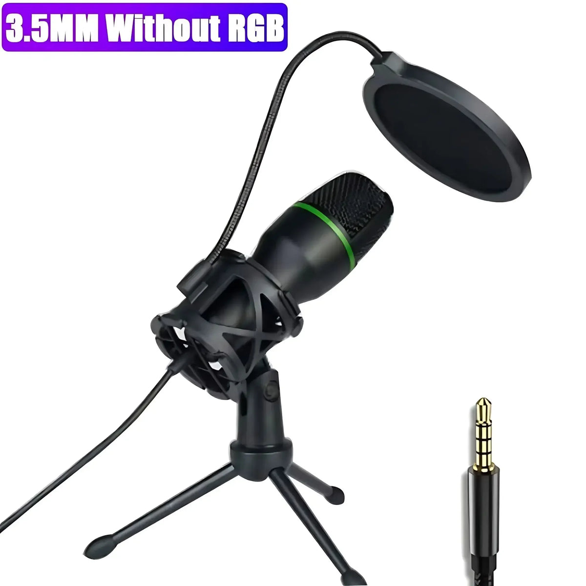 Professional Condenser Microphone Kit with Tripod Stand RGB Lighting