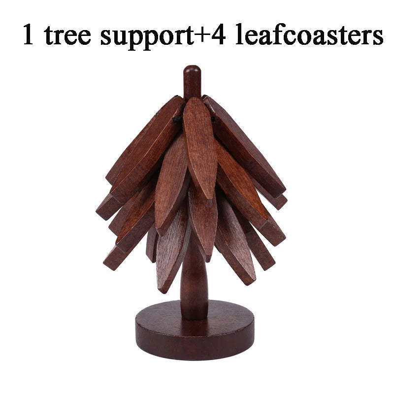 Creative Wooden Tree Folding Trivet Stand Heat Resistant Pot