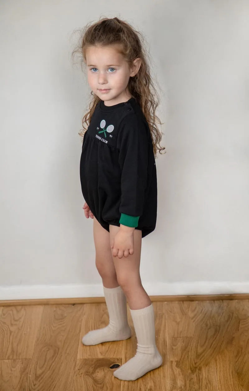 Children  fall winter cotton girl dress boy girl sweatshirt tennis printed dress top & romper family matching clothes