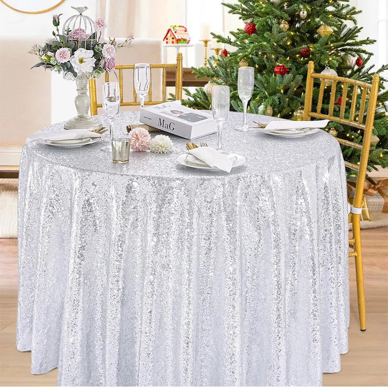180cm Round Sequin Tablecloth  for Wedding Banquet Wedding Birthday Christmas Party Table Decoration Sequin dining table decorat