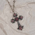 Y2K Sweet Cool Girl Personalized Creative Cross Love Pendant Necklace