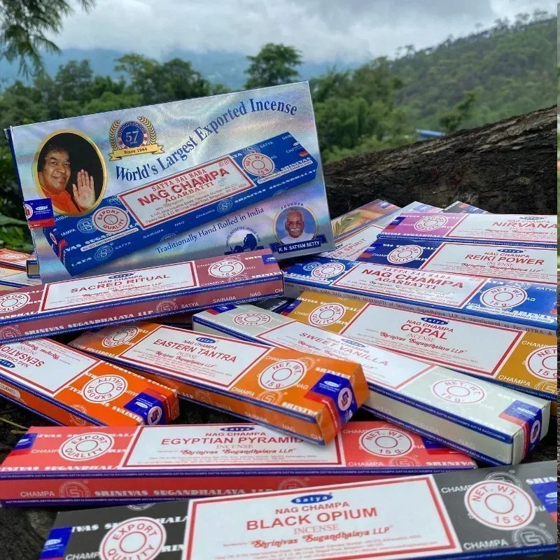 Satya Incense Sticks Handmade India White Sage Dragons Blood Natural Household Indoor Clean Air Incense Sticks NAG Champa