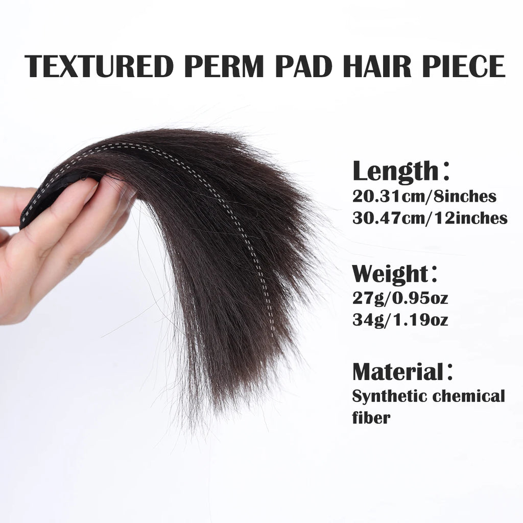 Straight hair synthetic hair pad clip to extend women's