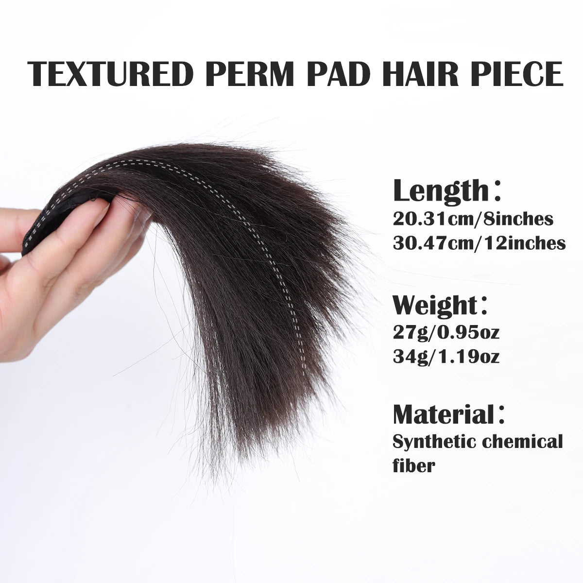 Straight hair synthetic hair pad clip to extend women's