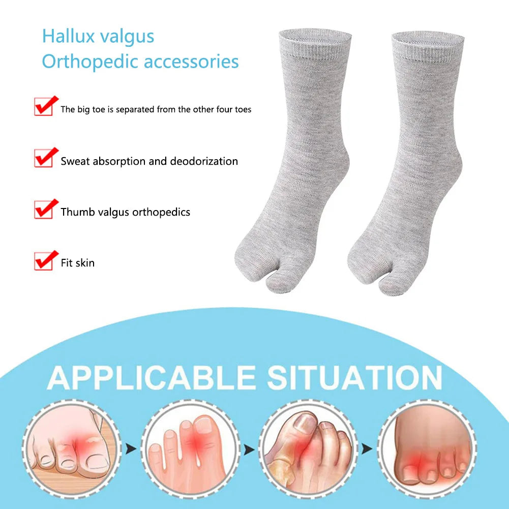 1-5Pair Japanese Style Two Finger Socks Unisex Clog Socks Polyester Toe Separation Socks Kimono Flip Flop Sandal Split Toe Sock