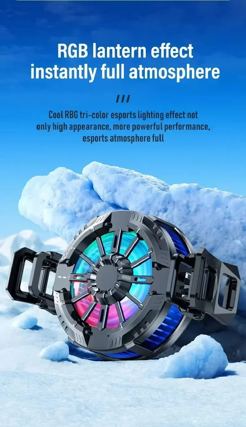 Coooler Fan Magnetic Wireless Charger Phone Back Clip Radiator RGB Light For Magsafe iPhone 16 15 14 13 12 Pro Max Fast Charging