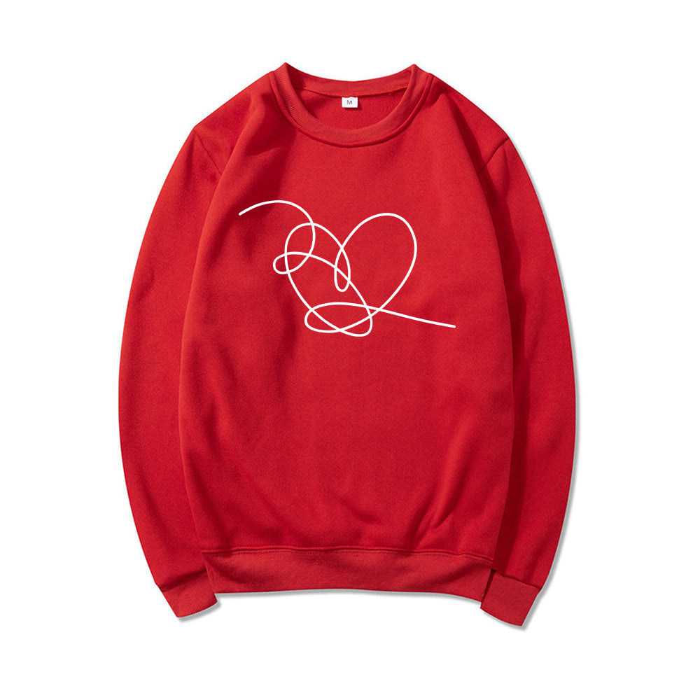 Love Yourself Heart Sweatshirt Love Yourself Tear Hoodie Heart Pullovers Women Long Sleeve Crewneck Sweatshirts Casual Hoodies