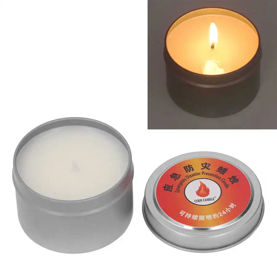 Outdoor Survival Candle 24 Hours Windproof Bright Waterproof Smokeless Camping Candle for Home Wilderness