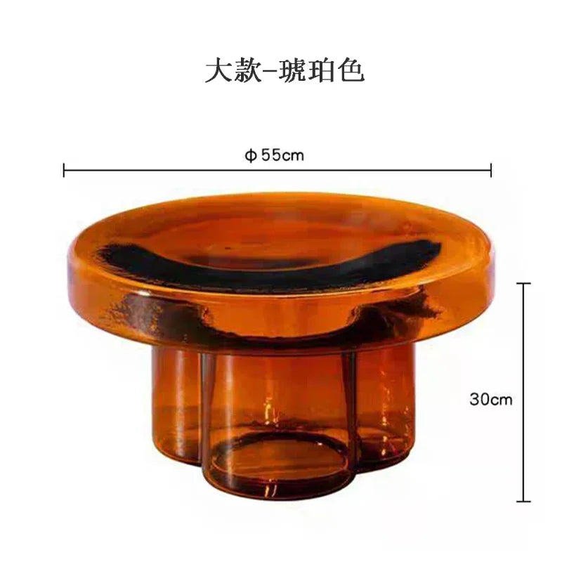 Petal Shape Glass Coffee Table