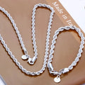 4mm 925 Silver Twisted Rope Chain Set