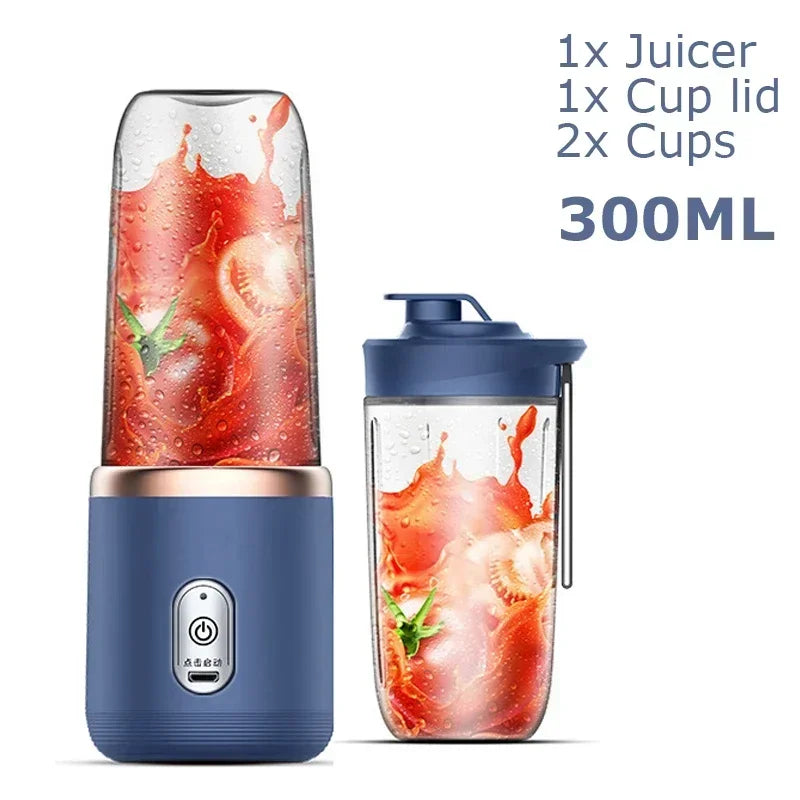 Juicer Cup Set Portable Mixer with 6 Blades Mixer Machine Automatic Smoothie Blender Lemon Orange Fruit Squeezer Travel