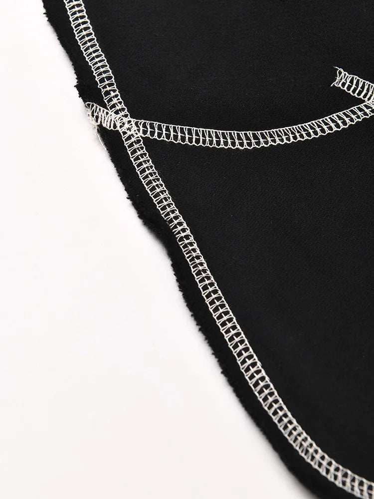 EAM Backless Cut-out Topstitched Bow Sweatshirt New Hooded Long Sleeve Women Big Size Fashion Spring Autumn 2026 1DF182001