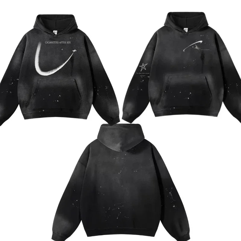 2026 Autumn Winter Men's New Pullover Hoodie Y2K Printed Retro Jacket Uniform Casual Fashion Loose Sweatshirt for Men and Women