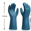 1 pair Fleece-Lined Waterproof Warm Dishwashing Gloves Extra Thick and Durable Rubber Kitchen Household Cleaning Female