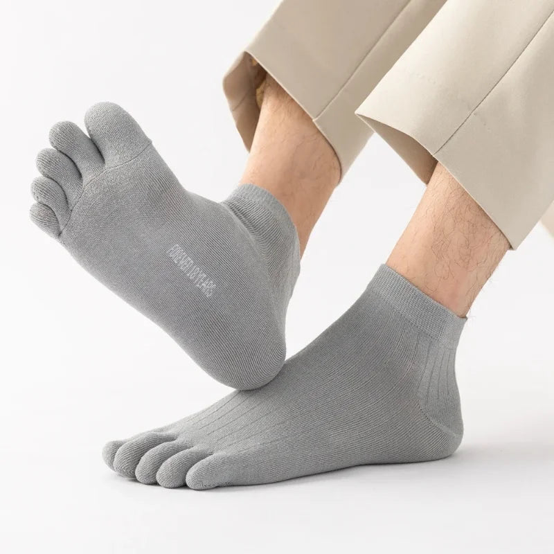 1/3/5 Pairs Mens Five Finger Socks Breathable Ankle Short Socks Thin Cotton Toe Socks with Separate Fingers Fashion Sports Socks