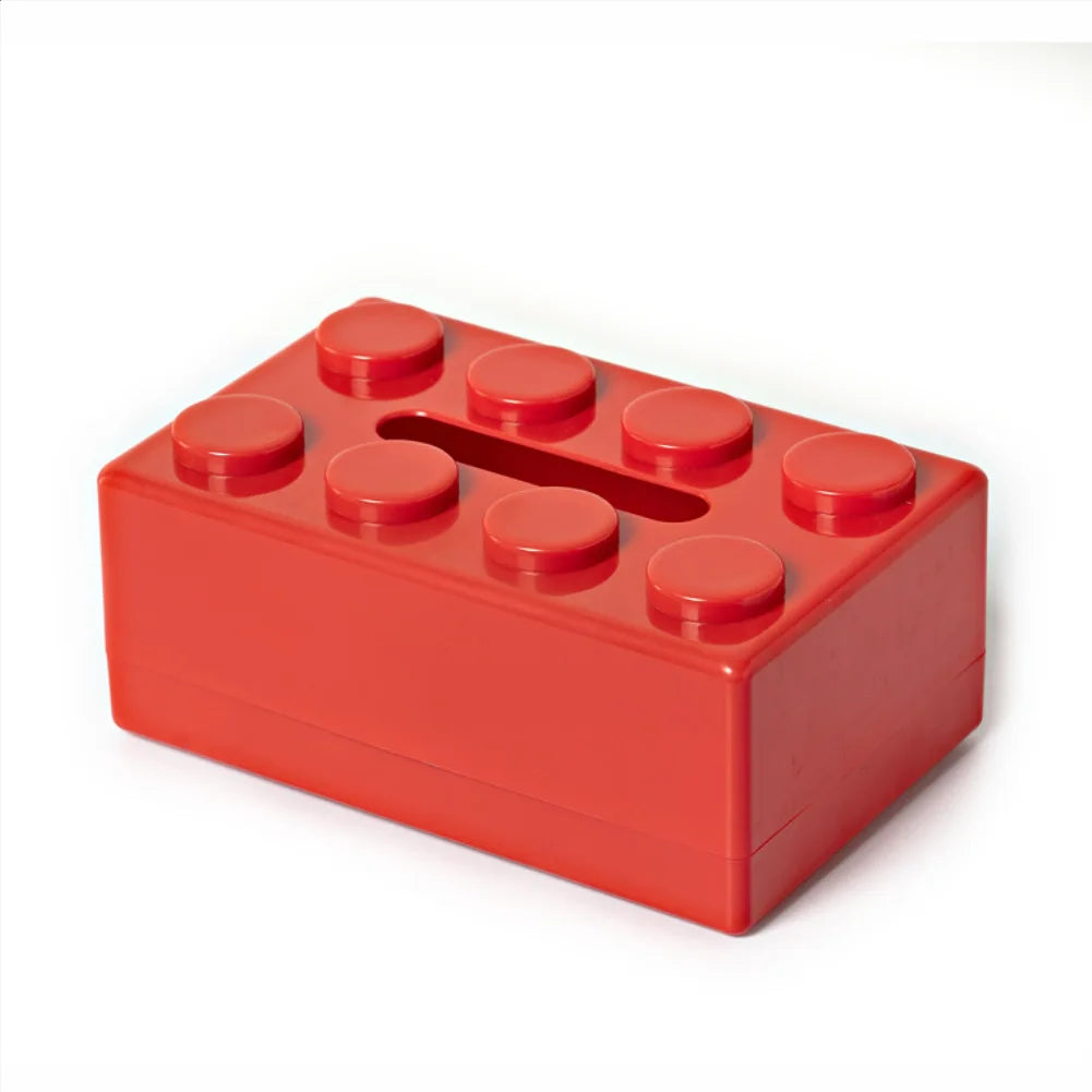 Building Blocks Tissue Box Punch-free Wall-mounted Creative Tissue Box With Spring Home Office Bathroom Waterproof Tissue Box