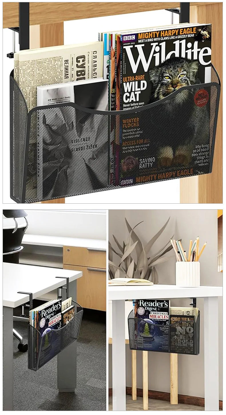 Simple Clip-On Desk Organizer - Magazine & Book Hanging Shelf | Quick and Hassle-Free Setup | Upgrade Your Study Space