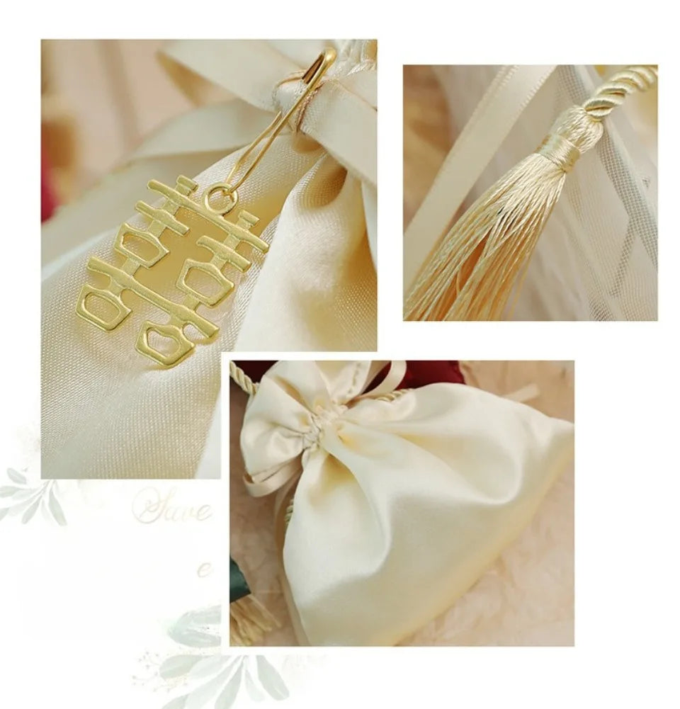 10/30/50 Pcs Luxury Packing Drawstring Velvet Pouch Sachet Gift Bag For Wedding Candy Boxes With Pearl String Decor Favors Bags