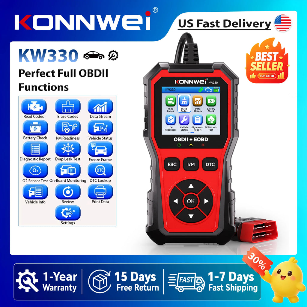 Konnwei Kw330 Car OBD2 Scanner Diagnostic Tool Professional Engine