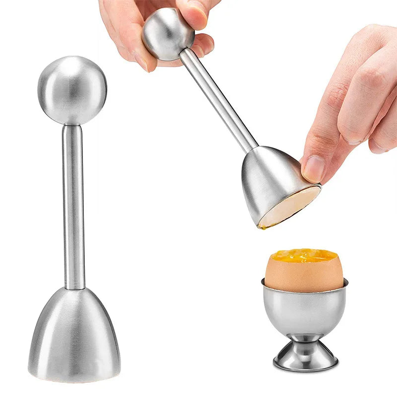 Egg Shell Opener Hard Soft Boiled Egg Cups Stainless Steel Egg White Yolk Separator Eggshell Cutter Remover Kitchen Tools Gadget