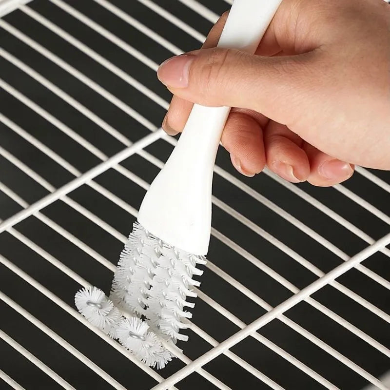 Bird Cage Cleaning Brush with Long Handle Gap Shovel Easy Removal Brush Hamster Rabbit Cage Gap Cleaning Brush Parrot Supplies