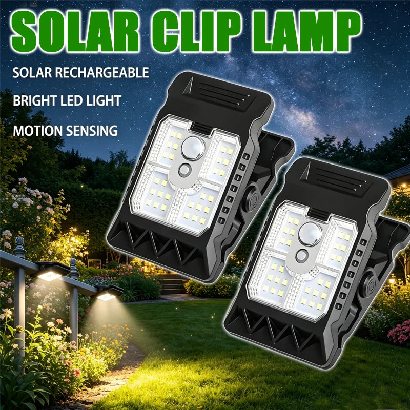 Outdoor Solar Clamp on Motion Sensor Lights Waterproof Work Light