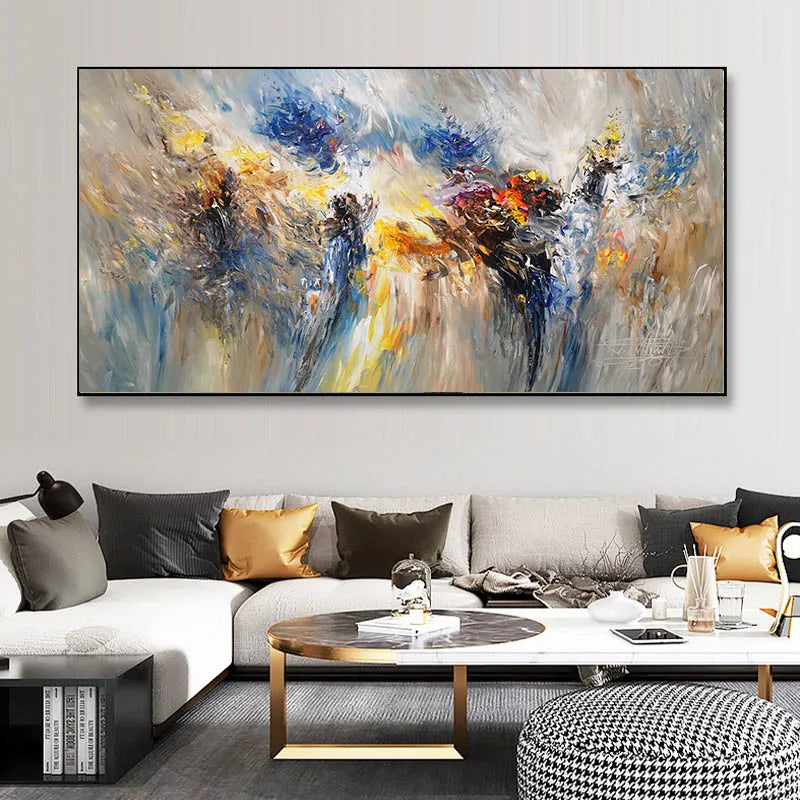 Abstract Colorful Canvas Painting Quadro Flower Posters and Prints Wall Art Pictures Cuadros Living Room Home Decor No Frame