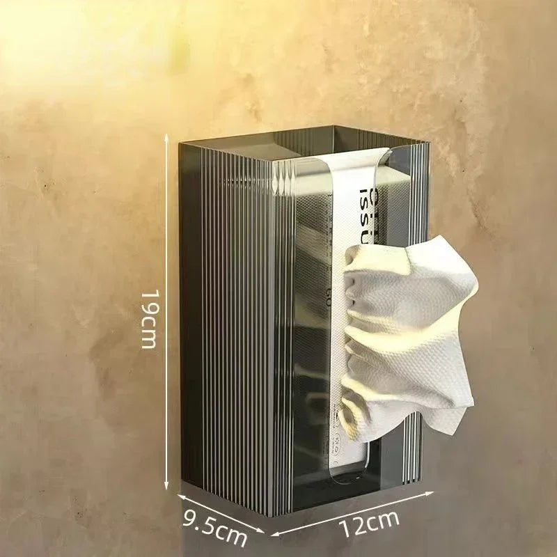 Punch-free Toilet Paper Holder Box Waterproof Storage Toilet Paper Storage Rack Paper Towel Kitchen Bathroom Storage Box
