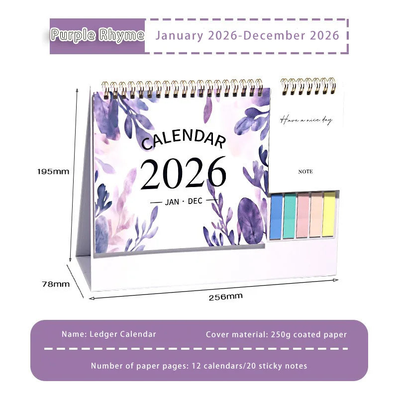 2026 Calendar Planner Multifunctional Health Tracker Daily Schedule Motivational All-Purpose Office Home Student Desk Organizer