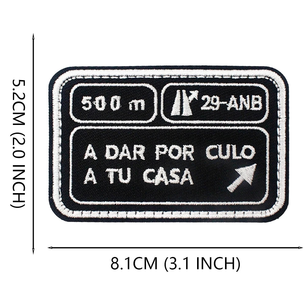 20kg Strength Lifting Barbell 500m A Llorar A Dar Por Patch PVC Emblem With Hook Fastening For Backpack Cap Vest Helmet Uniform