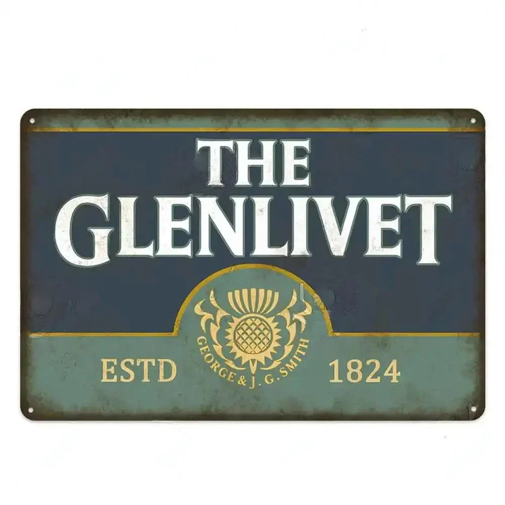 Retro Whiskey Plaque Metal - Enhance your decor with this lovely vintage metal sign. Ideal for pub,bar,club,living room,man cave