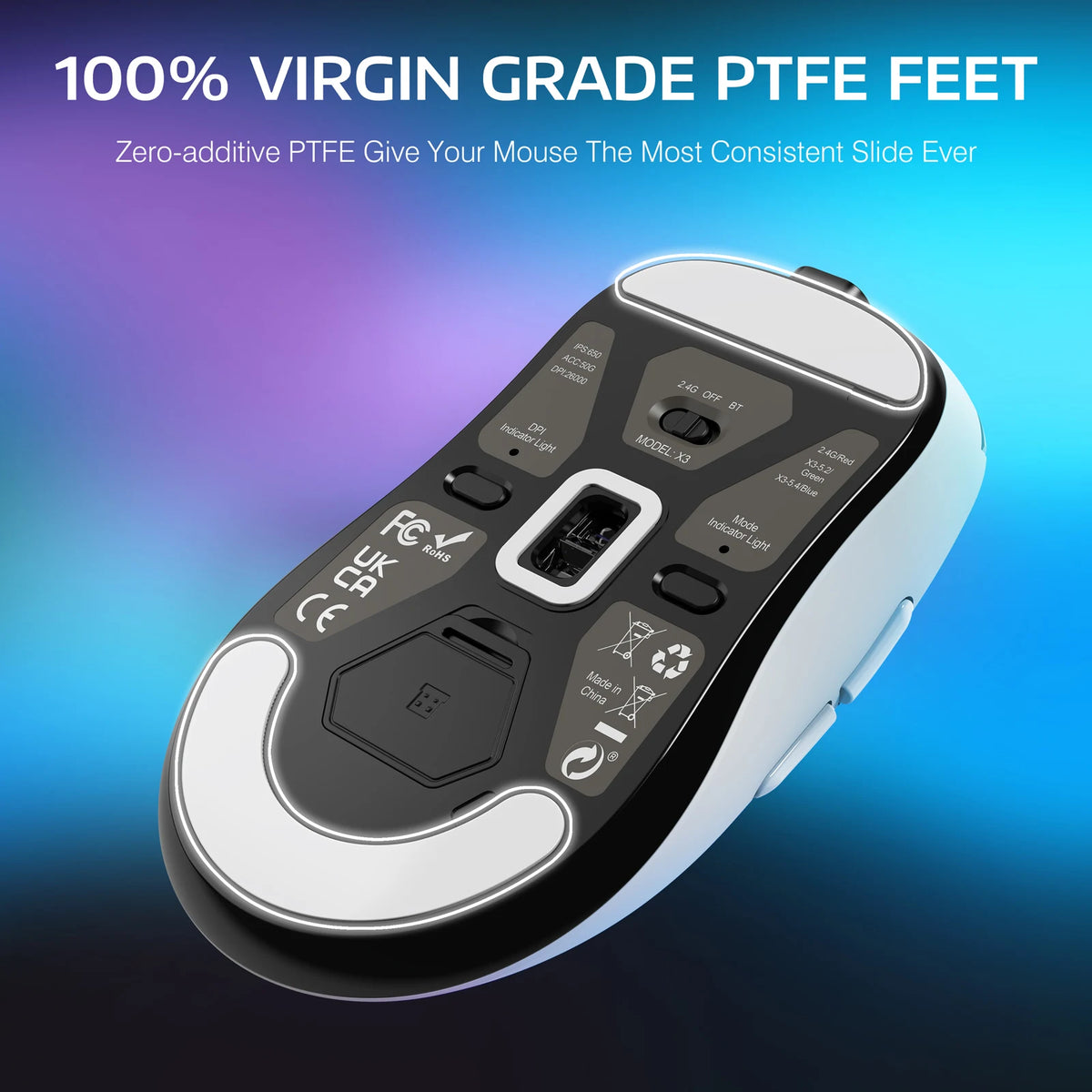 Wireless Ergonomic Gaming Mouse, 26K DPI Sensor
