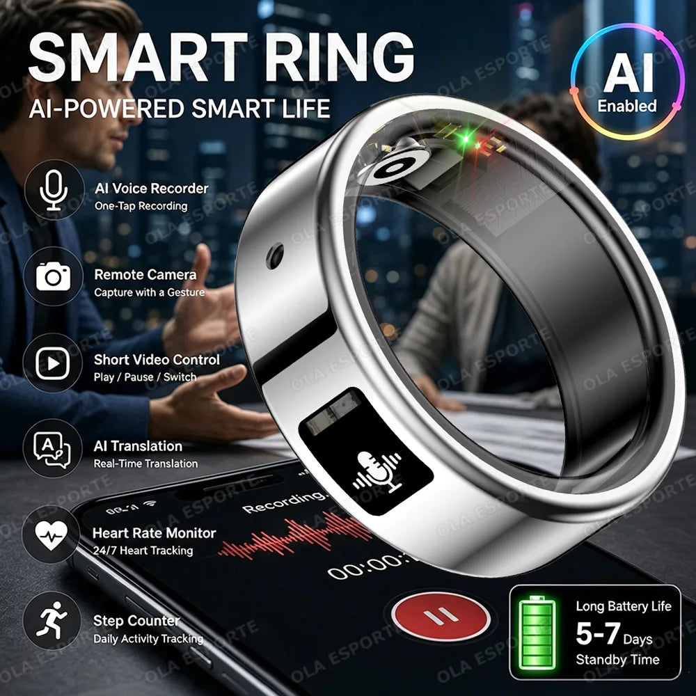 AI Recording Translation Smart Ring