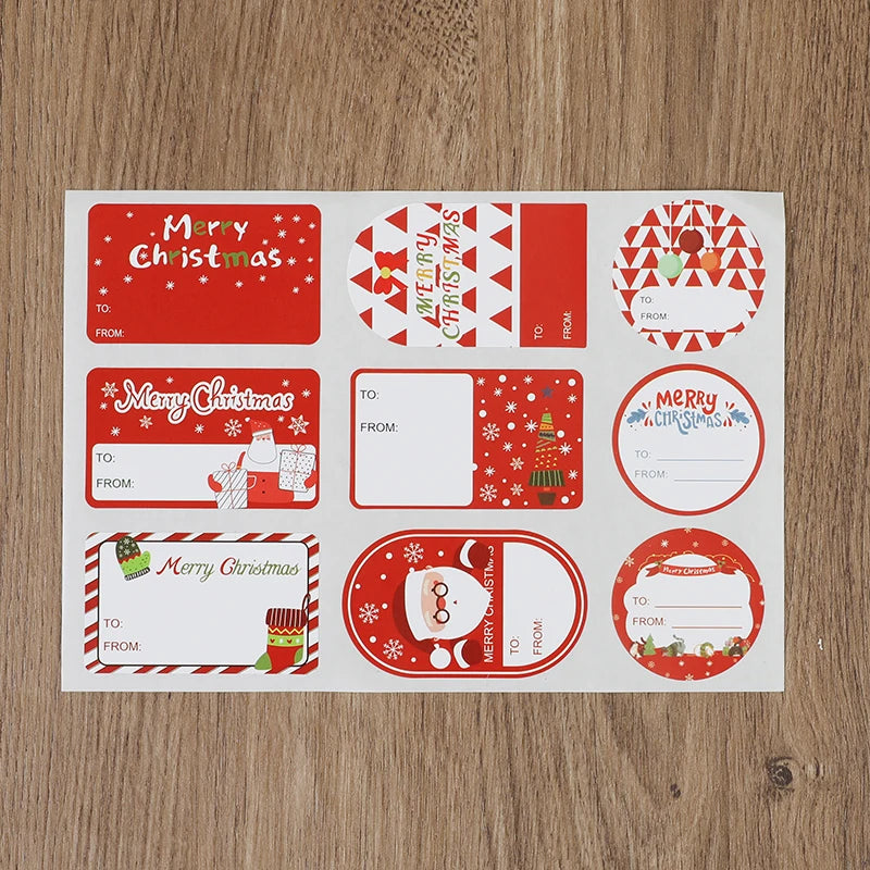 90pcs/10sheets Christmas Stickers,Writeable "To/From" Labels For Christmas Gifts,Envelope Sealing, Party Favors Decor,Diy Crafts
