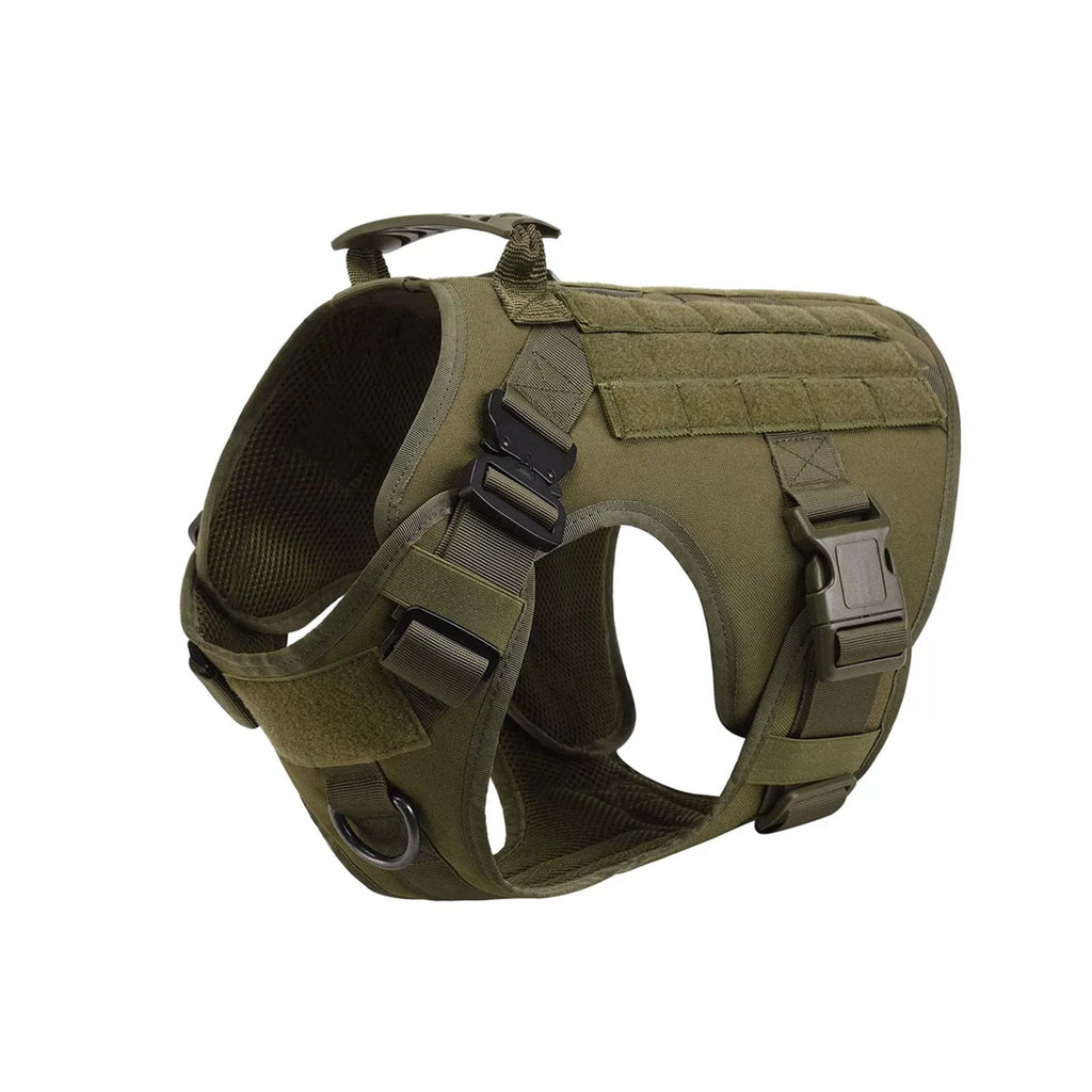 Tactical Dog Harness with Collar, Leash & Pouches